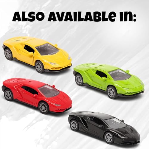 Image of Lamborghini Diecast Metal Toy Car For kids , Blue, 1:32 Scale | Opening Doors, Pull Back Action, For Kids Boys Girls