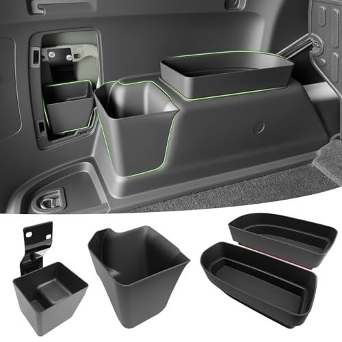 Qyebbk Trunk Organizer for 2010-2024 Toyota 4Runner 5-Seat 2nd Row(NOT Fit 7-Seat 3rd Row), Rear Trunk Storage Box Bin Cargo Tray for 10-24 4 Runner Interior Accessories(4Pcs Trunk Organizer)