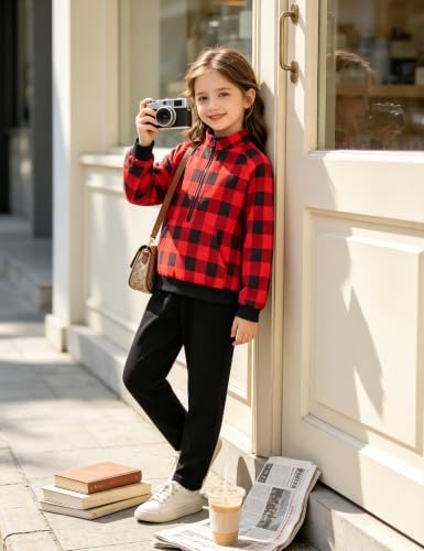 Image of Girls Clothes 2Pcs Outfit Set with Zip-up Top and Trendy Printed Pants Teen Girl Clothes 6-14Y