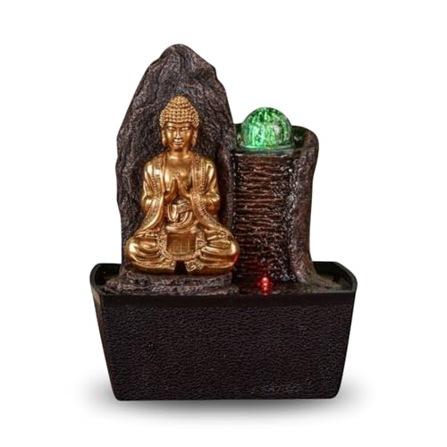 Brunnen Buddha Haka - Entspannender Buddha -Innenbrunnen LED -Licht - Feng...