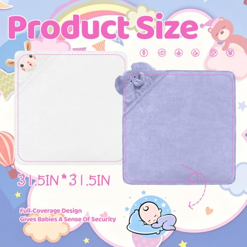 Image of Hooded Baby Towel- Large Baby Towel with Hood(31.5 x 31.5 Inch), Natural toddler towels,Ultra Soft and Absorbent Coral Velvet Coral Fleece Bath Towel for Infants, Newborns, Toddlers (Sheep-Elephant)