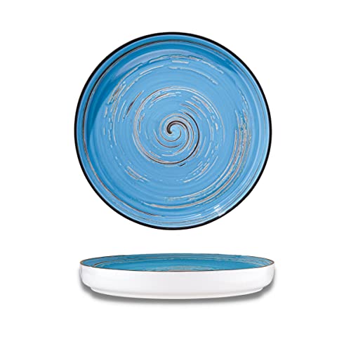 Wilmax - Piatti piani gourmet SPIRAL - Forma originale - Design moderno - Sicuri - Resistenti ai graffi - Lucidati a mano - Per la casa - Per i ristoranti - Diametro 28 cm