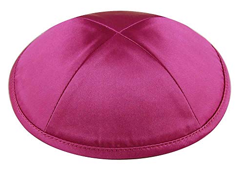 Image of Zion Judaica Deluxe Satin Kippah Yarmulkes for Kids Teens & Adults Skullcaps 6.25 inch Multi-Color Options 4 Panel Design