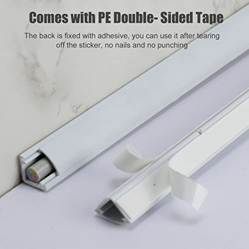 Canaleta para cables de PVC, 2 unidades, 3,3 pies, resistente al desgaste, cubierta para cables en piso y pared, pintable, gris, 14x14 mm miniatura 6