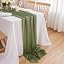 Runner Da Tavola Verde Salvia 80x300 Cm - Garza Morbida, Per Matrimoni E Battesimi - Stile Boho