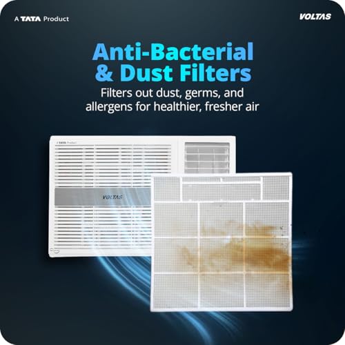 Image of Voltas 1.5 ton 2 Star Fixed Speed Window AC (Copper, Anti Dust Filter, 2-Way Air Swing, Memory Restart, Sleep Mode (182FS PEARL, White)