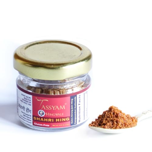 Image of Tassyam Organics Hingwale Extra Strong Shahri Hing 10g Bottle | Hand Pounded & Natural | Jain Hing