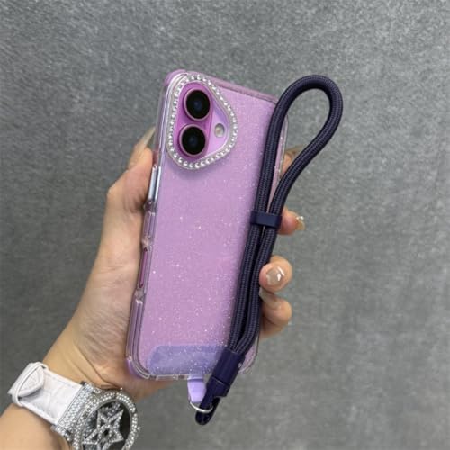 Coque iPhone 15 Pro Max paillettes noires étui antichoc tendance violet