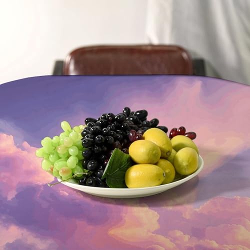 Nappe violette et orange de style rustique pour repas de mariage et fêtes