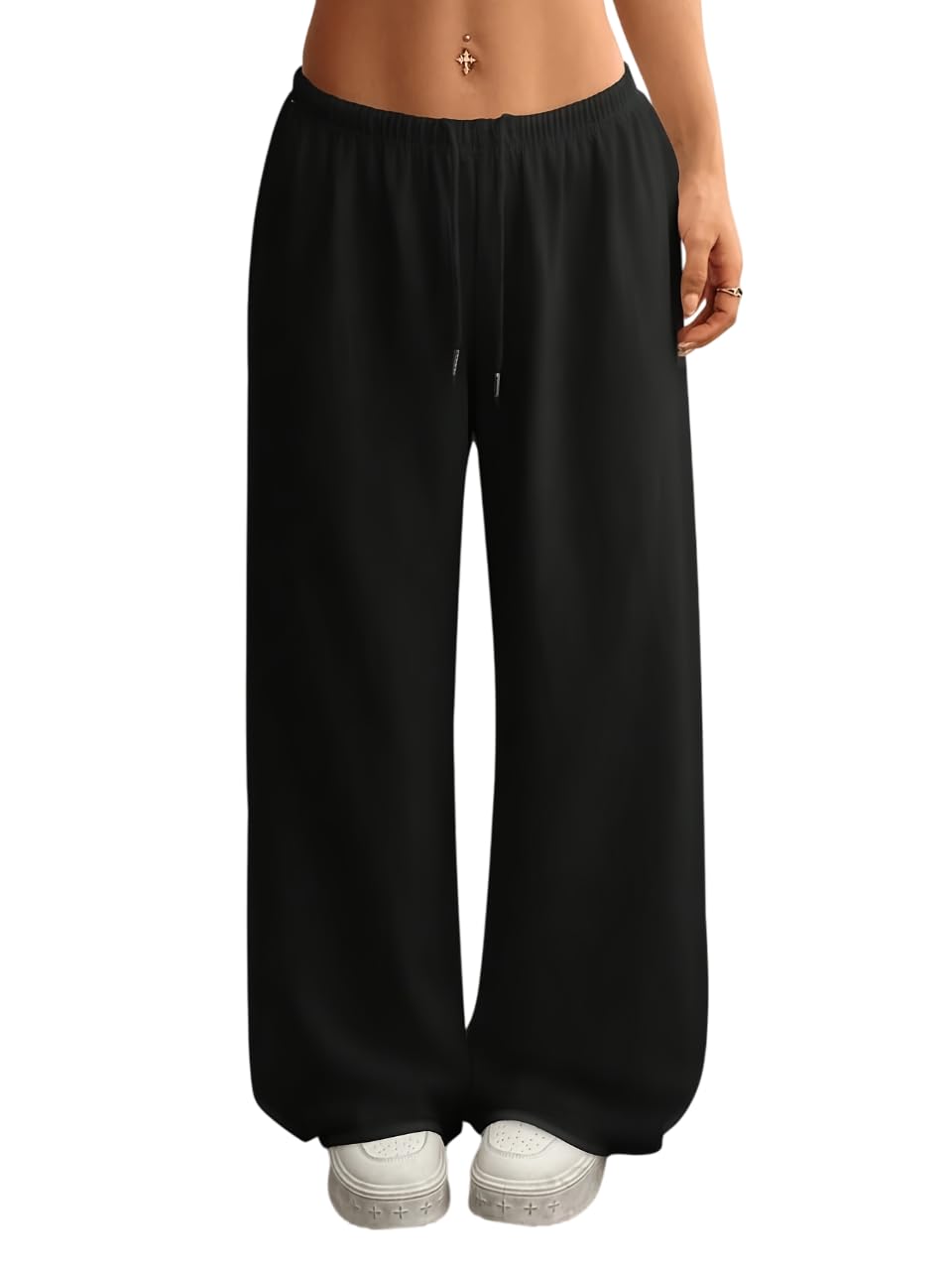 dockstreet Straight Wide fit Long Length Open Bottom Jogger for Women/Trending Multi Pocket Style, Relaxed Casual Pants for Women-picture-30