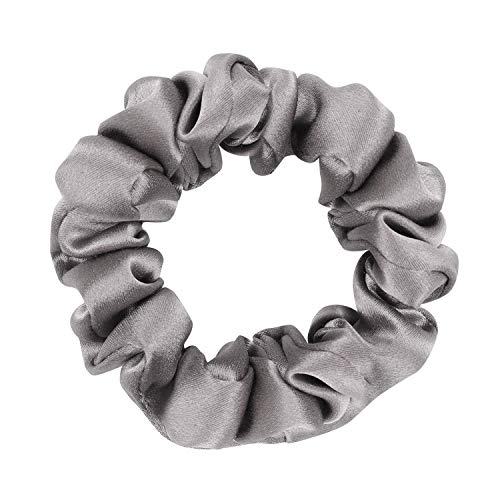 Alaska Bear Silk Hair Scrunchies, Super Smooth Hair Ties Band Bobble for All Curl Types (1pc, Grey)