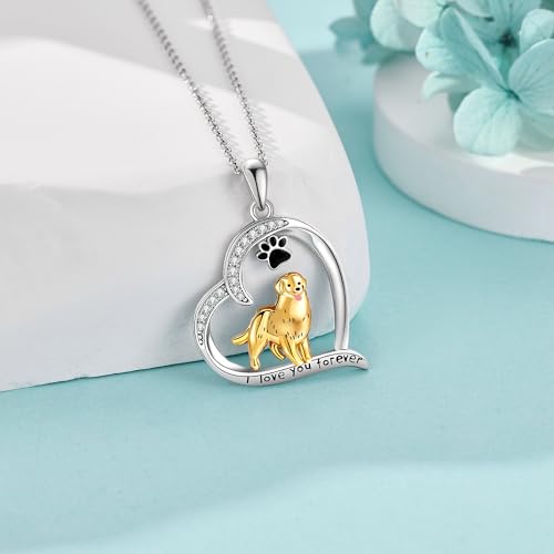 Robin/Duck/Bread Dragon/Golden Retriver/Paw Print Necklace for Women Sterling Silver Cute Animal Jewelry Gift for Women4