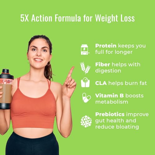 Incredio by Healthkart Slim Shake for Weight Management (Chocolate, 480g) | Meal Replacement Shake with 22g Triple Blend Protein (Whey, Soy & Casein)