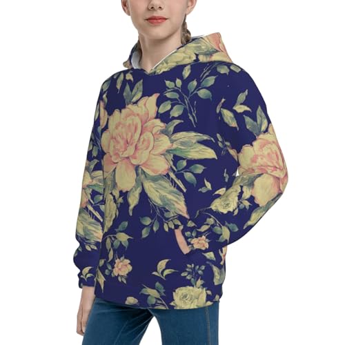 Summer Flowers with Foliage Kid Hoodies Boys Sweatshirts Girls Pullover with Pocket2