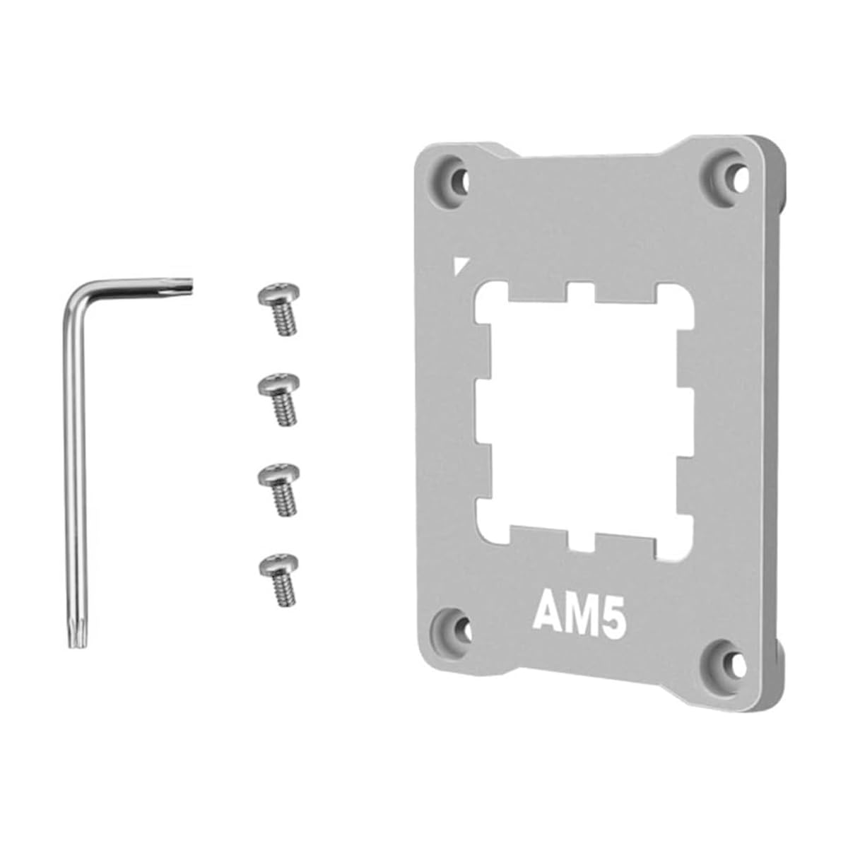 Alide Supporto CPU AM5, staffa non-cedimento, telaio di fissaggio in lega di alluminio, 69x53 mm, argento