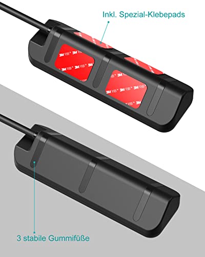 SUDEERY - Ciabatta elettrica a 3 prese, con 3 USB