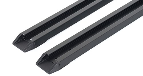 Rhino Rack Roof Rack Base Track Set for Cap/Toppers/Canopies 63 Set of Two with Mounting Hardware (63) Black
