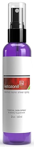 OmNutra Ketozonil - Spray de plata coloidal verdadera, 2 onzas, extra fuerte, 500 ppm, nano plata, crema para pies de atletas