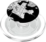 KBOS Boston Logan International Airport B&W Airport Map PopSockets PopGrip for MagSafe