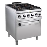 GastroHero Gasherd Serie 77-70/70 mit Gasbackofen 34 kW Gastronomiebedarf