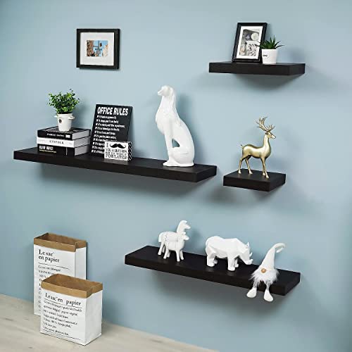 Welland 36 Inch Espresso Mission Floating Shelves For Wall, Bathroom Wall Mount Shelves, Wood Modern Display Shelves, Book Shelves,For Bedroom,Living Room And Kitchen #TOP6