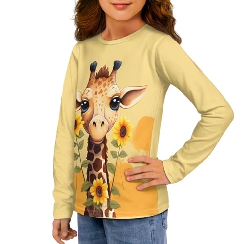 Girls T Shirt 3-16T Long Sleeve Crewneck Shirt Tee Crop Tops Fall Clothes4