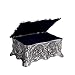 Feyarl Vintage Trinket Jewelry Box Ring Earring Necklace Treasure Chest Case Classic Organizer Keepsake Box Ornate Antique Decorative Box for Girl Women Birthday Wedding Gift(pewter)