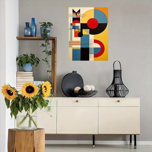 Tableau abstrait moderne du milieu du siècle AEFOUU pour salon 60x70cm - 2