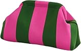 Uwiyo Damen Clutch Handtasche, Sommer Strand Clutch Damen Gestrickt Gestreift Dumpling Bag Clutche Clutche Geldbörsen Handtasche für Sommerstrände, Shopping, Reisen (Rosa/Grün)
