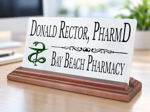 Pharmacist Personalized Marble Desk Name Plate