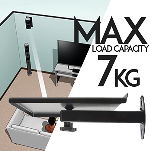 Image of Audiovan Superior Shelf Speaker Wall Mount Speaker Stand, Speaker Wall Mount (6 x 6 Inches) 4 Pcs Pack