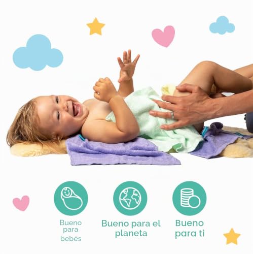 Miniatura 8 de Little Gubbins - Juego De 6 Paños De Baño De Bambú Para Manos, Rostro Y Vagabundos Reutilizables - Uso Como Toalla, Franela O Muselina - Perfecto Para Pieles Sensibles, Naturalmente Antibacteriano