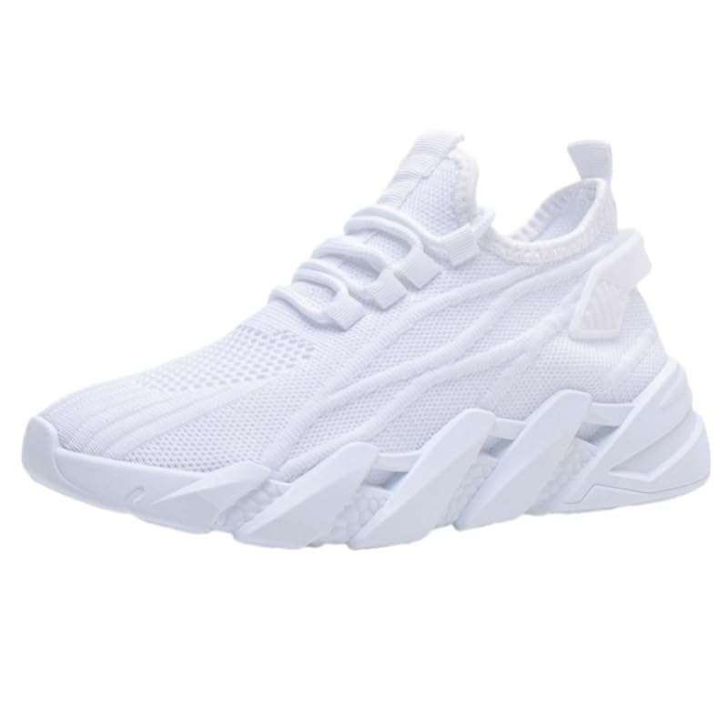 Women's Knitted Sneakers Breathable Running Shoes - Big Size Lightweight Mesh Casual Walking Shoes Soft-Soled Lace-Up Comfortable Athletic Shoes