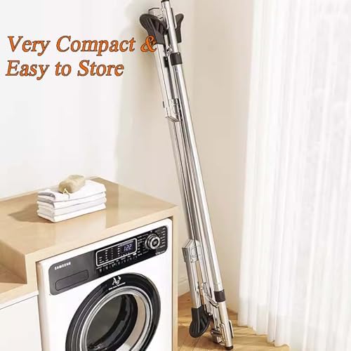 Clothes Drying Rack Folding Indoor, Space Saving Laundry Drying Rack, Stainless Steel Garment Rack Adjustable, Heavy Duty Clothesline, for Clothes, Towels, Linens