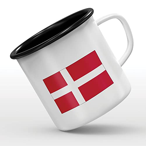 Mygoodprice MUG tasse émaillée au motif Drapeau Danemark
