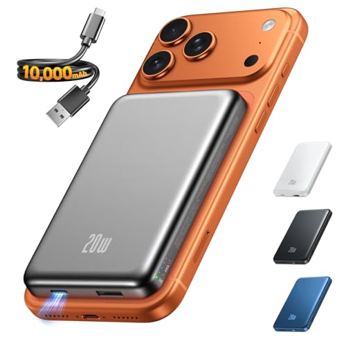 Image of Portable Charger for Magsafe Power Bank - 10000mAh Magnetic Phone Charger, USB-C 20W PD Fast Charging, Slim Wireless Battery Pack for iPhone 17 /16 /15 /14 /13 Series,for Travel Cruise Essentials-Smoke