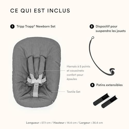 Cocon Newborn Set Tripp Trapp anthracite au design scandinave épuré - 6