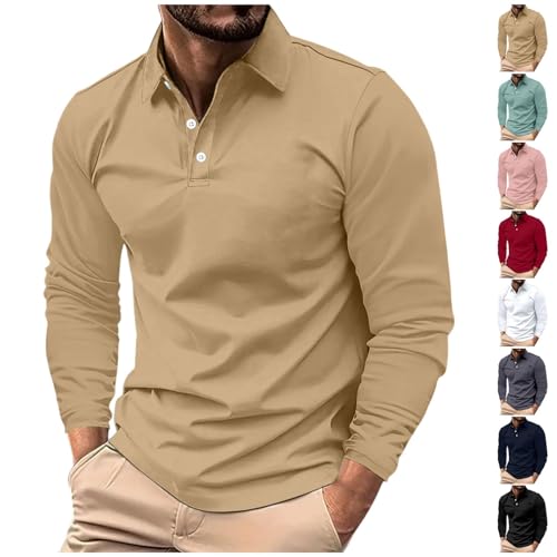 Cambkatl Men's Button Up Lapel Golf Shirts - Stretch Casual Long Sleeve 2025 Fall Classic Tennis Business T-Shirt2