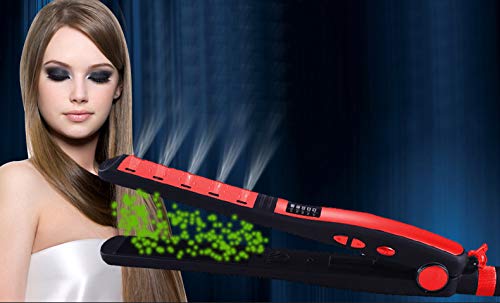 Primetrendz Dual Volt (110V/220V) Wet & Dry Professional Ceramic Hair Straightener Flat Iron Ceramic Tourmaline Plates Immediate Heat Up Iron With Auto Shut Off Feature In Red Color #TOP5