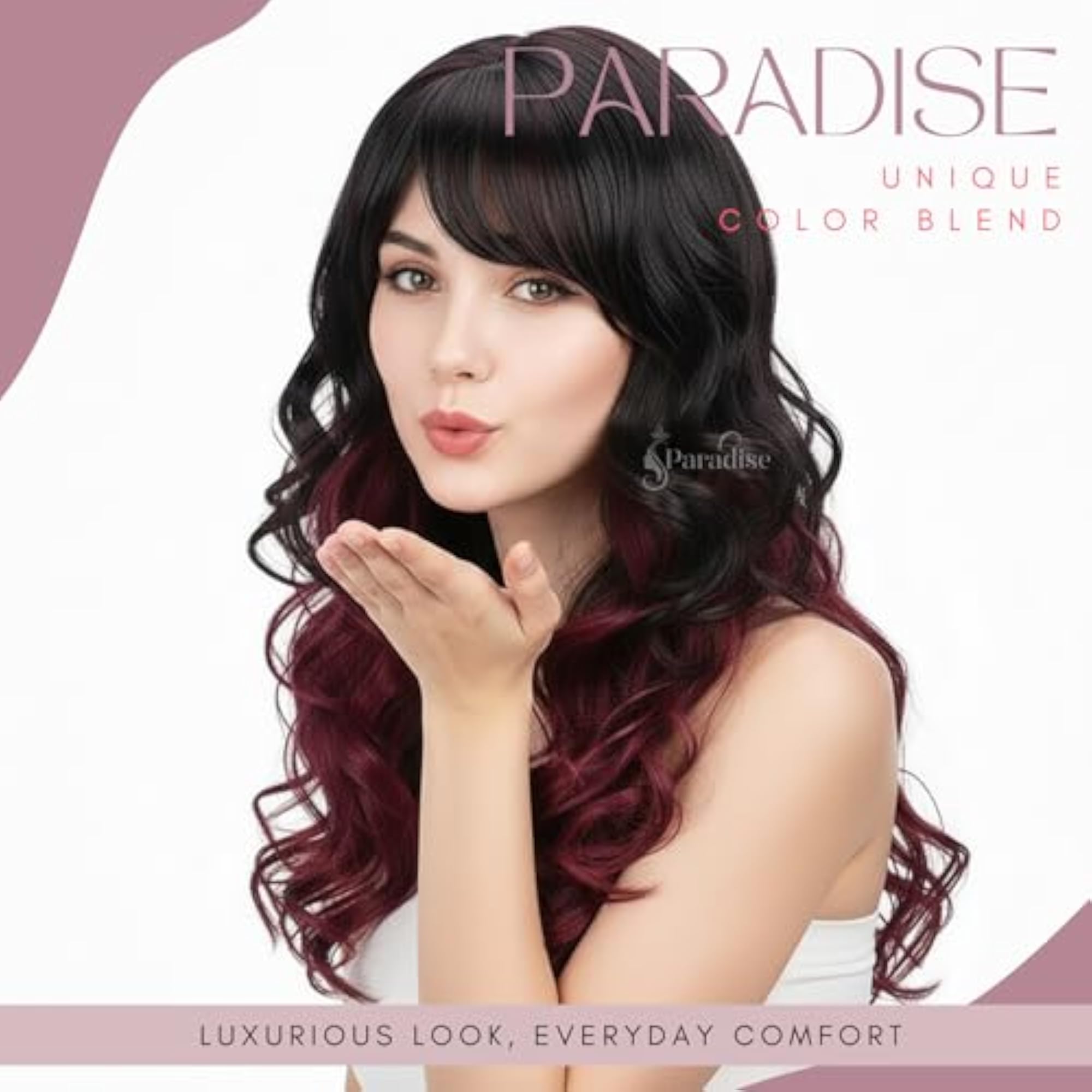 Paradise Full Head Synthetic Wig with Golden Highlights