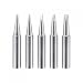 sourcing map Lead-Free Soldering Iron Tip Flat Edge 0.8D+1.2D+1.6D+2.4D+3.2D 4mmx41mm Replacements for Soldering Station 5Pcs