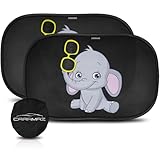 CARAMAZ Car Window Shade for Baby with Certified UV-Protection 2 Pack - 20