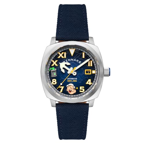 Spinnaker Men's 42mm Hull California Automatic Popeye Sailors and Sweethearts Limited Edition Popeye Navy Watch with Nylon Strap SP-5169-01