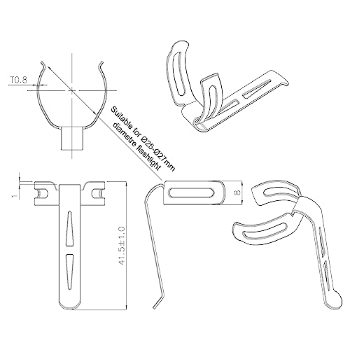 Lightfe B107 Flashlight Clip, Stainless Steel Durable Pen Clip, Can Be Used As Cap Clip, Pocket Clip, Bag Clip, Convenient To Carry #TOP2