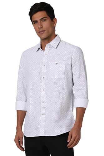 Image of Van Heusen Casual Printed Shirt for Men| Premium Cotton| Full Sleeves| Slim Fit |Breathable Fabric
