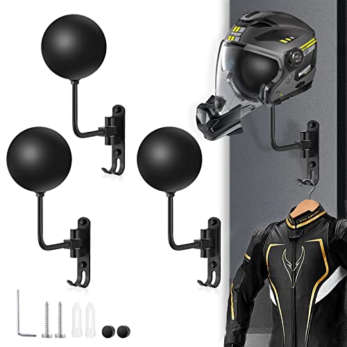 Motorcycle Helmet Rack Wall Mount with 180° Rotation
