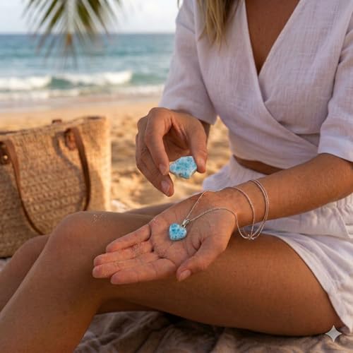 Larimar Heart and Slice Set