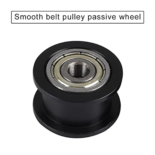 Lysee 3D Printer Parts & Accessories - 1/4Pcs Smooth Idler Pulley Wheel Kit with Bearing for POM 3D Printer AS99 - (Color: Black)