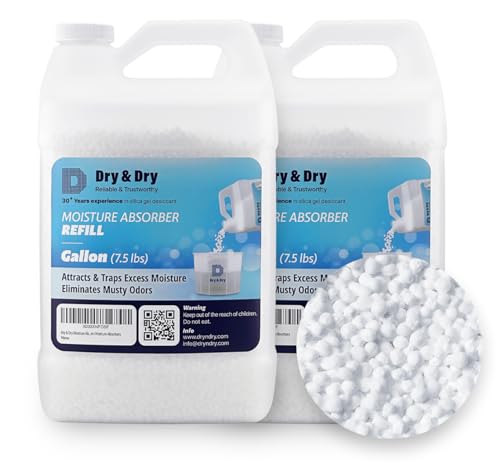 Image of Dry & Dry Moisture Absorbers Refill Beads (15 LBS) - Dehumidifiers for Home Dehumidifier for Basement Dehumidifiers for Bedroom Small Dehumidifiers, Moisture Absorber Refill, Fragrance Free