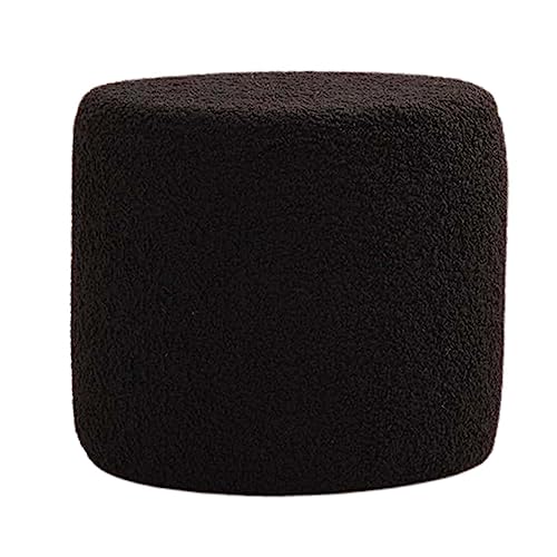 Black Non Slip Padded Seat Foot Stool - Small Sofa Tea Stool for Office, Entryway, Bedroom